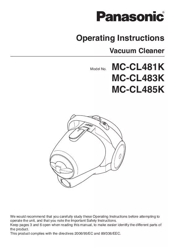 Mode d'emploi PANASONIC MC-CL481K