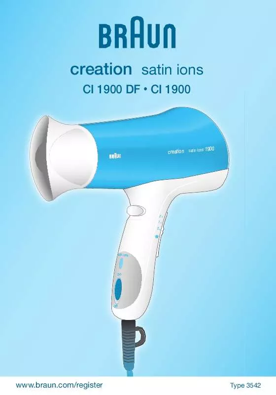 Mode d'emploi BRAUN CREATION SATIN IONS