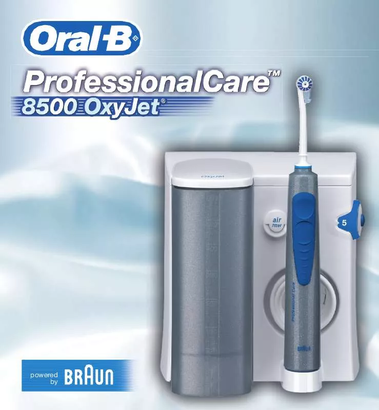 Mode d'emploi BRAUN PROFESSIONAL CARE OXYJET 8500