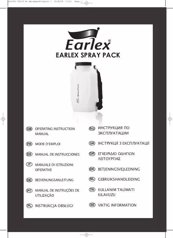 Mode d'emploi EARLEX SPRAY PACK