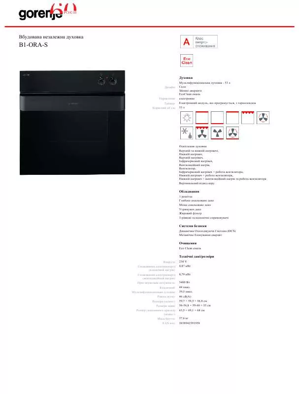 Mode d'emploi GORENJE B1-ORA-S