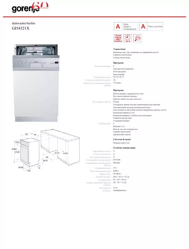 Mode d'emploi GORENJE GI54321X