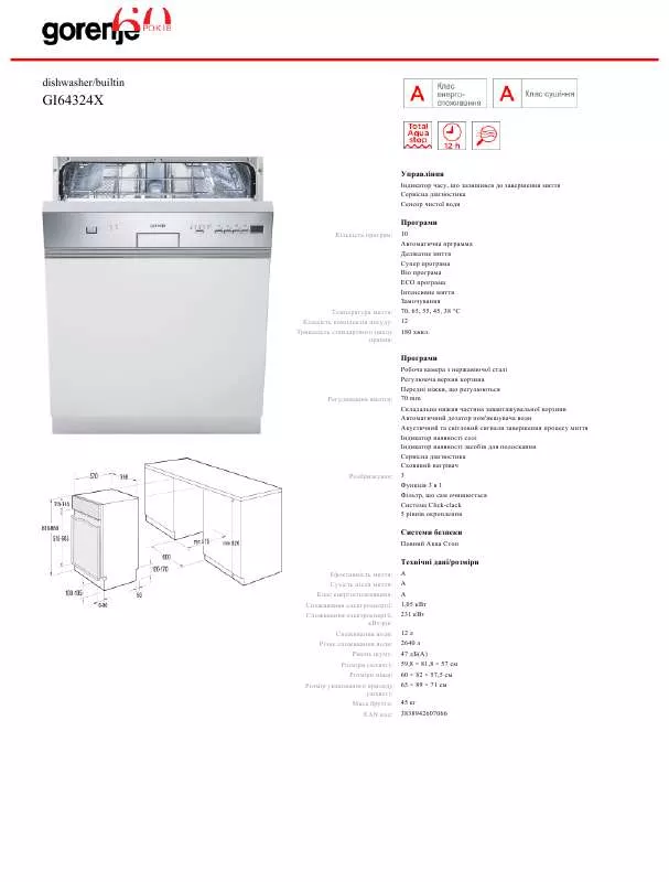 Mode d'emploi GORENJE GI64324X