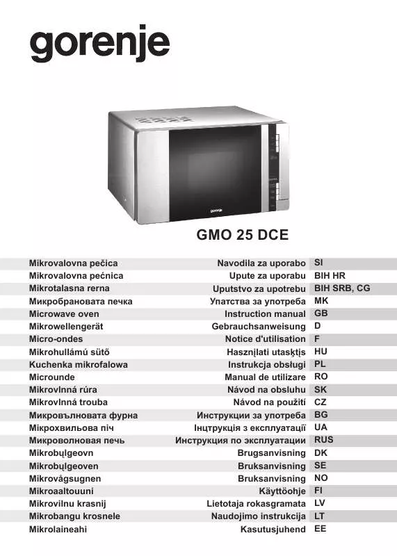 Mode d'emploi GORENJE GMO 25 DCE