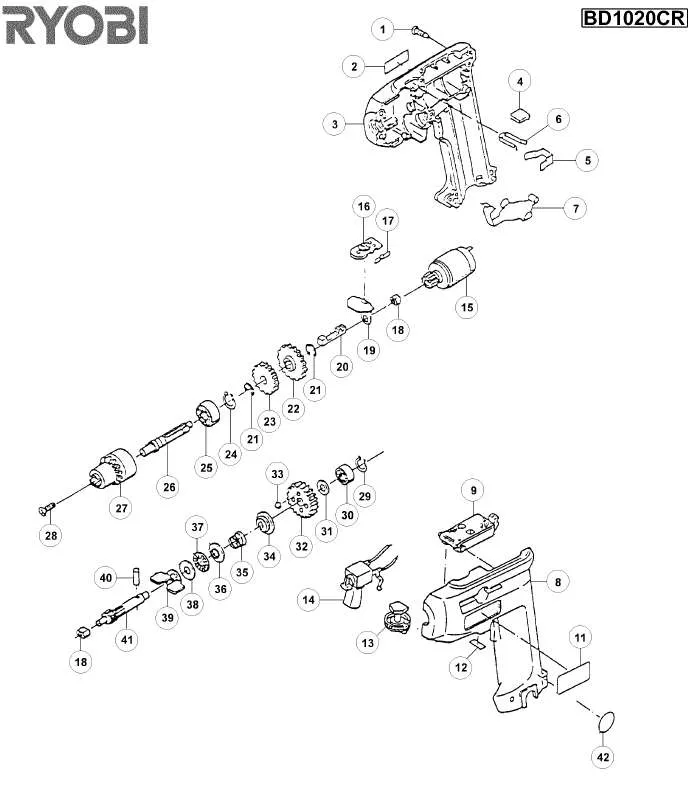 Mode d'emploi RYOBI BD1020CR