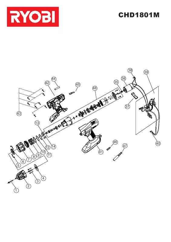 Mode d'emploi RYOBI CHD1801M