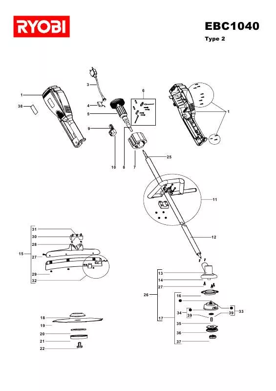 Mode d'emploi RYOBI EBC1040-2