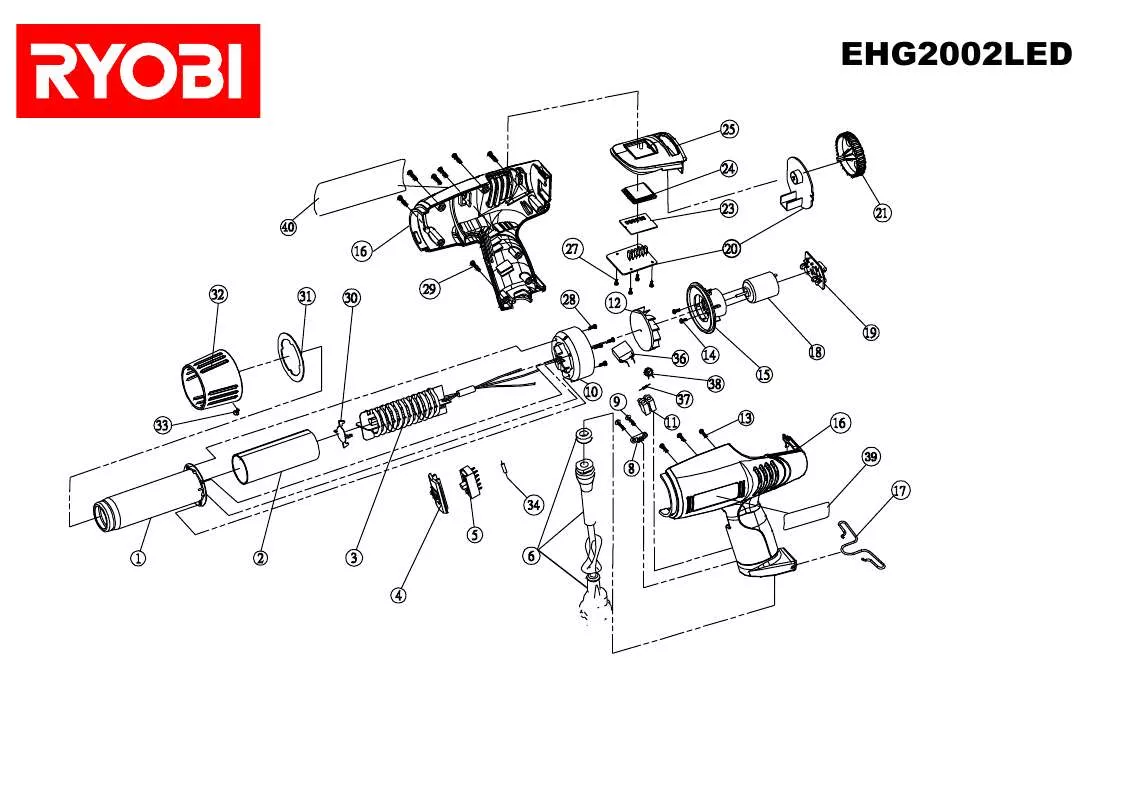 Mode d'emploi RYOBI EHG2002LED