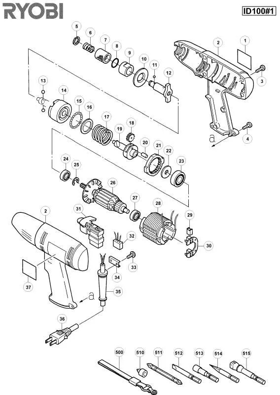 Mode d'emploi RYOBI ID100-1