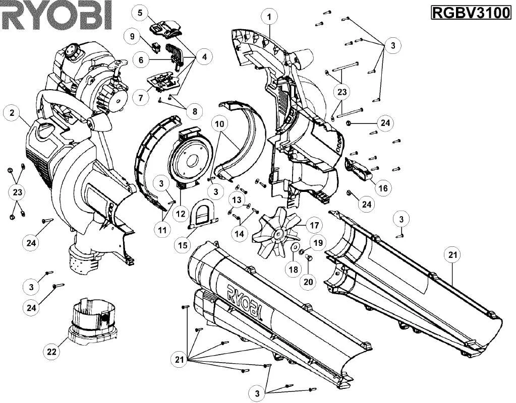 Mode d'emploi RYOBI RGBV3100