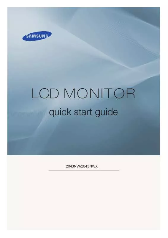 Mode d'emploi SAMSUNG SYNCMASTER 2043NWX