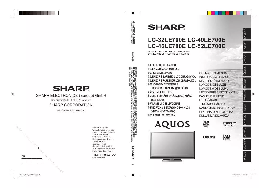 Mode d'emploi SHARP LC-52LE