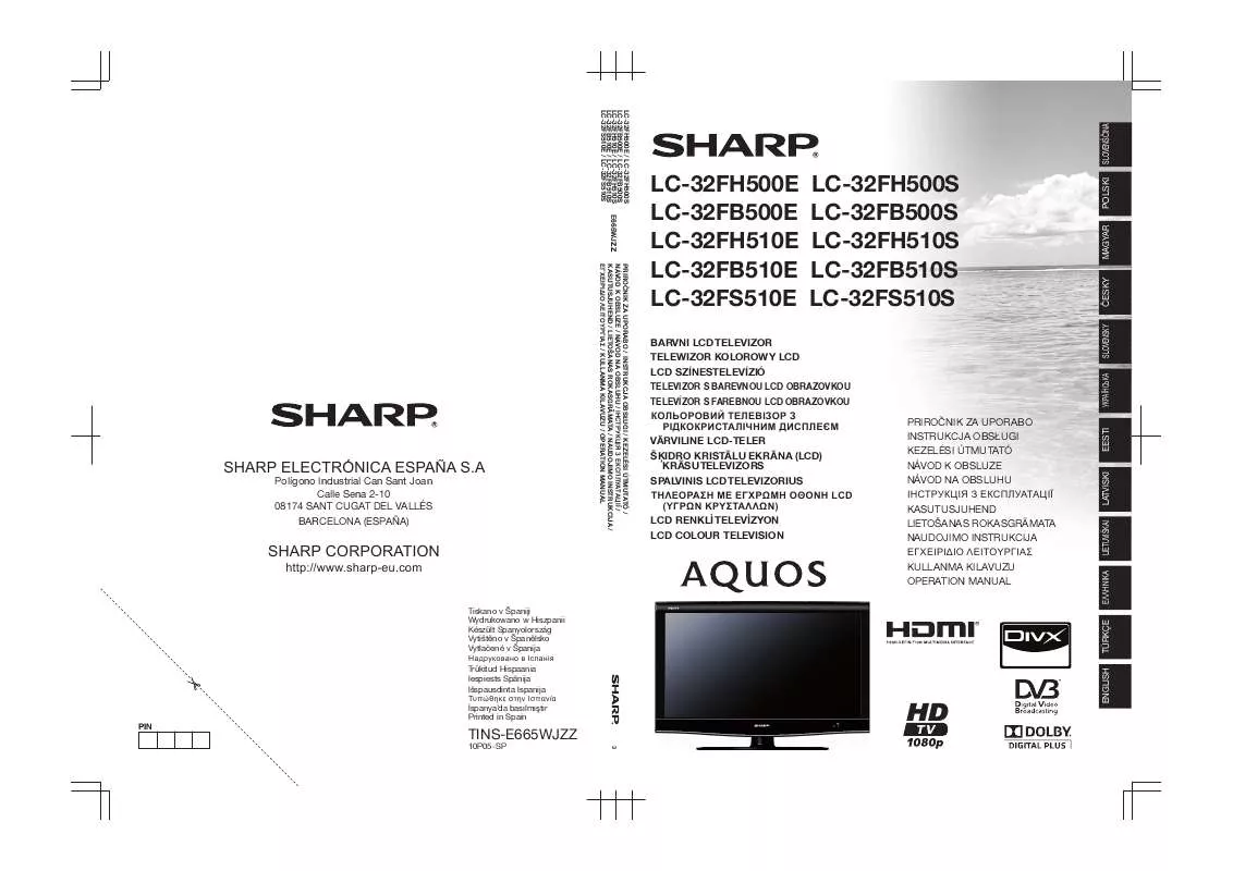 Mode d'emploi SHARP LC-FB500E