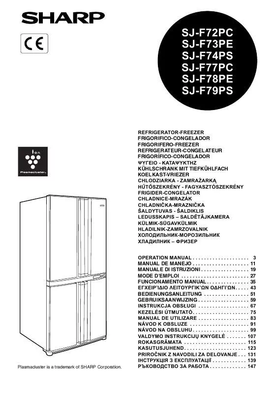 Mode d'emploi SHARP SJ-F72PC