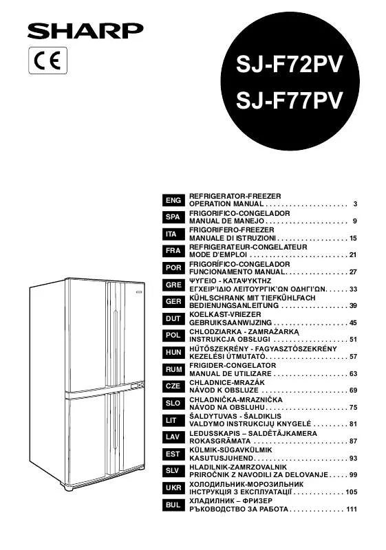 Mode d'emploi SHARP SJ-F77PV