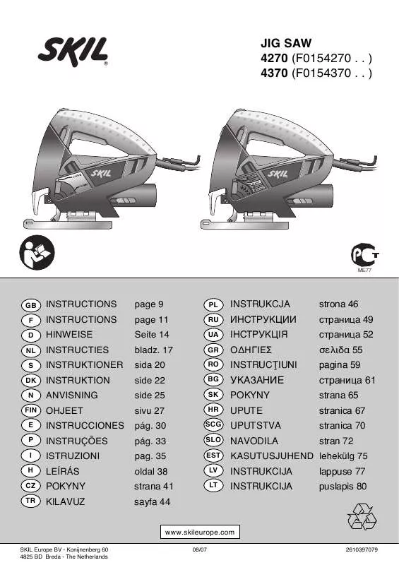 Mode d'emploi SKIL 4370