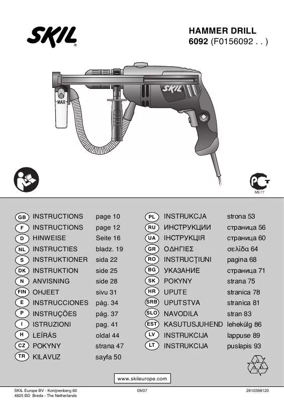 Mode d'emploi SKIL 6092